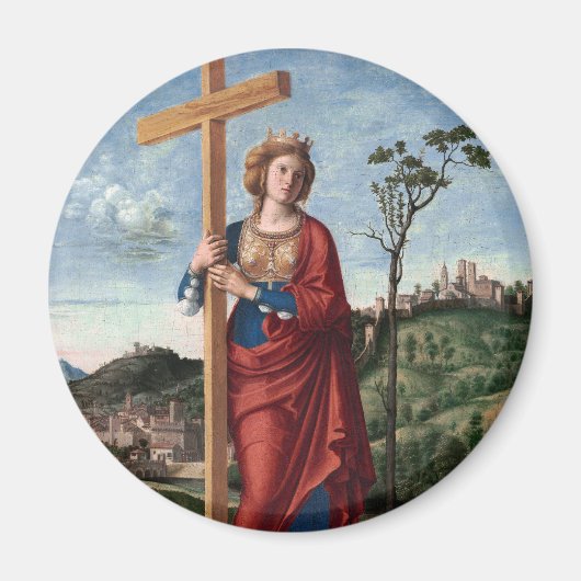 Aimant Sainte Hélène avec la Vraie Croix Art sacré (Devant)