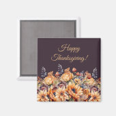 Aimant Saison Automne Aquarelle Fleurs Automne-Violet (Recto/Verso)