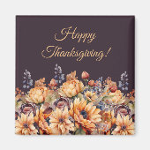 Aimant Saison Automne Aquarelle Fleurs Automne-Violet (Devant)