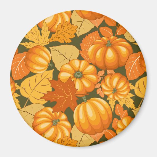 Aimant Saison d'automne Halloween Citrouille Motif (Devant)