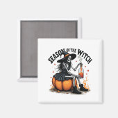 Aimant Saison De La Sorcière Éffrayante Hallowee Wtich (Recto/Verso)