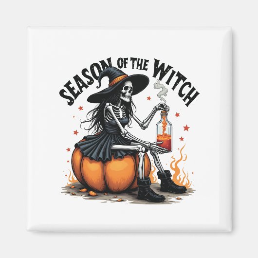 Aimant Saison De La Sorcière Éffrayante Hallowee Wtich (Devant)