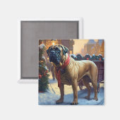 Aimant Saison de Noël de Bullmastiff (Recto/Verso)