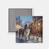 Aimant Saison de Noël de l'espagnol Springer anglais (Recto/Verso)