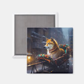 Aimant Saison de Noël de Shiba Inu (Recto/Verso)