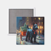 Aimant Saison de Noël du Terrier écossais (Recto/Verso)