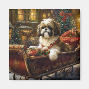 Aimant Saison de Noël Shih Tzu