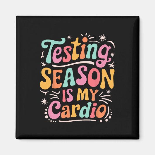 Aimant Saison de tests funky est mon jour de test cardio  (Devant)