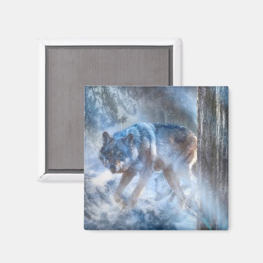 Aimant SAISON DU Loup gris DU LOUP (Recto/Verso)