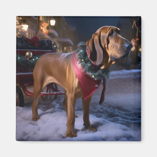 Aimant Saison Festive de Noël de Bloodhound (Devant)