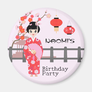 Aimant Sakura Cerry Blossom Japonaise Fête d'Anniversaire