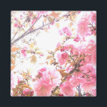 Aimant Sakura Fleurs roses Cherry Blossom motifs floraux<br><div class="desc">Conçu avec un bel et joli arrière - plan floral artistique de fleurs de printemps roses!</div>