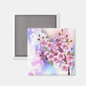 Aimant Sakura rose sur la peinture Arrière - plan (Recto/Verso)
