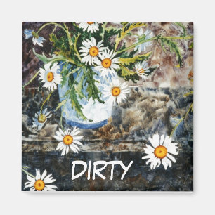 Aimant sale de statut de lave-vaisselle "de Dasies