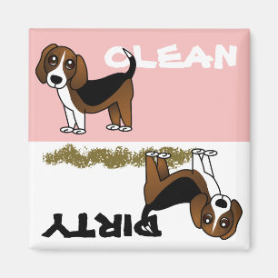 Aimant sale propre de lave-vaisselle de beagle