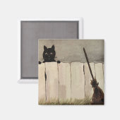 Aimant Salle de bain de la sorcière de chat noir (Recto/Verso)
