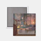 Aimant Salle de coucher du soleil de lecture confortable (Recto/Verso)