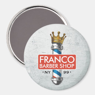 Aimant Salon de coiffure Barber Hair Shop King Crown Barb
