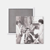 Aimant Salon de coiffure rétro (Recto/Verso)