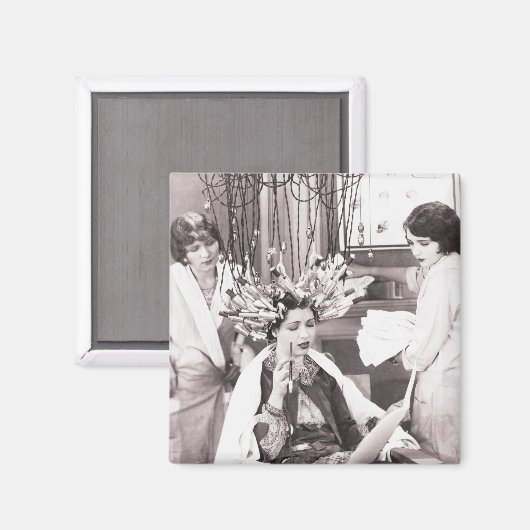 Aimant Salon de coiffure rétro (Recto/Verso)