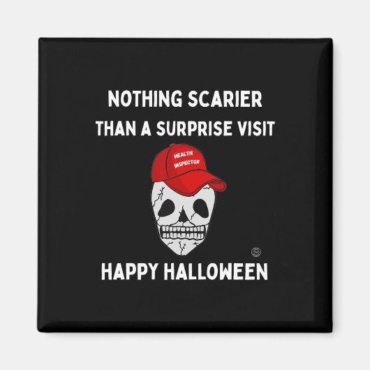 Aimant Salubrité des aliments Halloween Inspecteur de la  (Devant)