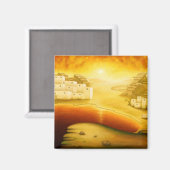 Aimant "Salut" - Moyen-Orient, Orient Sunset Peinture (Recto/Verso)