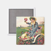 Aimant Salutation d'anniversaire vintage (Recto/Verso)