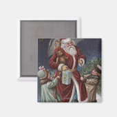 Aimant Salutation de NoëlPère Noël avec parapluie (Recto/Verso)