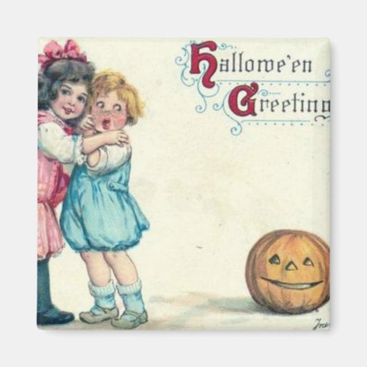 Aimant Salutation Halloween vintage (Devant)