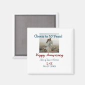Aimant Salutations à 10 ans heureux anniversaire ajouter (Recto/Verso)