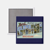 Aimant Salutations de Cheboygan Michigan ! (Recto/Verso)
