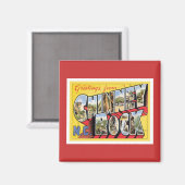 Aimant Salutations de Chimney Rock Caroline du Nord (Recto/Verso)