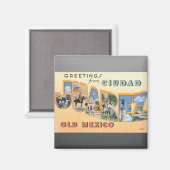 Aimant Salutations De Ciudad Juarez Vieux-Mexique, Vintag (Recto/Verso)
