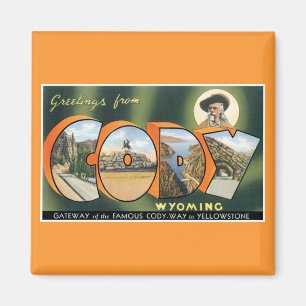 Aimant Salutations de Cody, Wyoming ! Carte postale