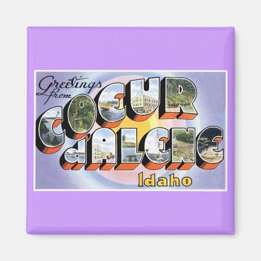 Aimant Salutations de Coeur d'Alene, Idaho ! (Devant)