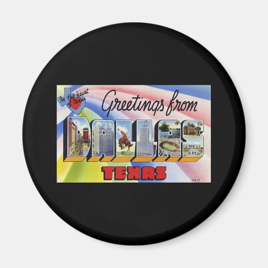 Aimant Salutations de Dallas Texas (Devant)
