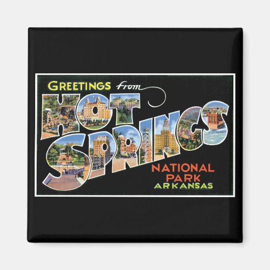 Aimant Salutations de Hot Springs ! (Devant)