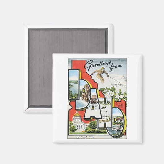 Aimant Salutations De Idaho (Recto/Verso)