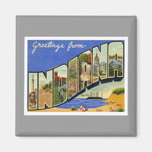 Aimant Salutations De Indiana (Devant)