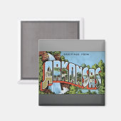 Aimant Salutations De L'Arkansas, Vintage (Recto/Verso)
