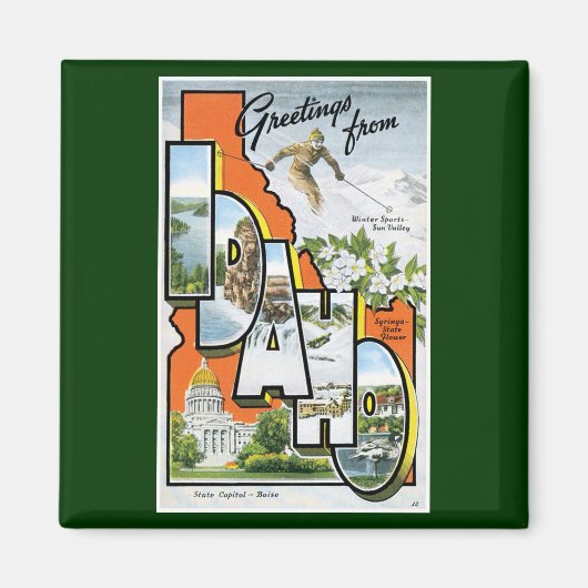 Aimant Salutations de l'Idaho ! (Devant)