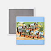 Aimant Salutations de Miami Beach (Recto/Verso)