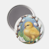 Aimant Salutations de Pâques Chick Jaune (Recto/Verso)