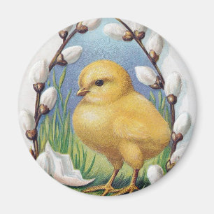 Aimant Salutations de Pâques Chick Jaune