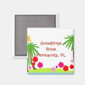 Aimant Salutations de Pensacola, FL (Recto/Verso)