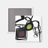 Aimant Salutations de Philydion : Abstrait noir & blanc (Recto/Verso)