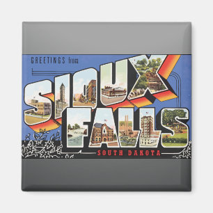 Aimant Salutations de Sioux Falls le Dakota du Sud, cru