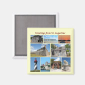 Aimant Salutations de St Augustine, Floride (Recto/Verso)