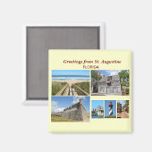Aimant Salutations de St Augustine, Floride (Recto/Verso)