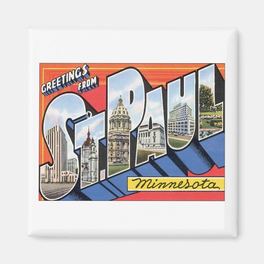 Aimant Salutations De St. Paul Minnesota (Devant)